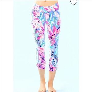 Lilly Pulitzer FARA Weekender Leggings Bennet Blue Hypes and Stripes SIZE XL